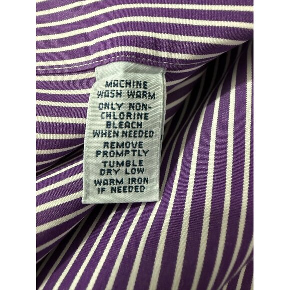 Ralph‎ Lauren Shirt Men's Extra Large Long Sleeve Button-Down Striped Purple - Picture 11 of 11